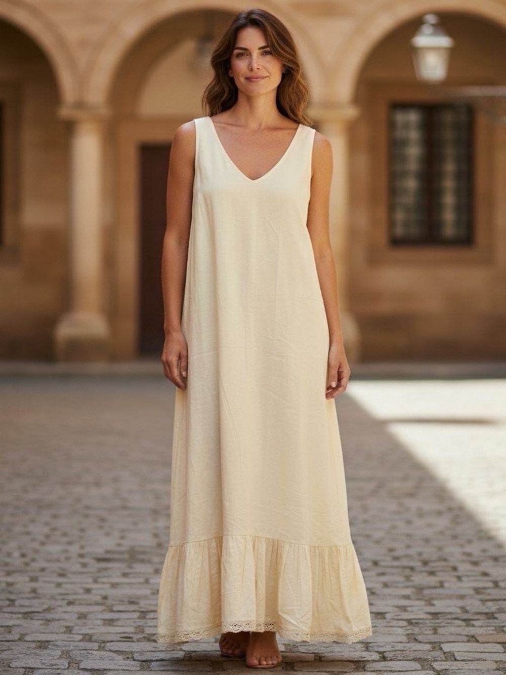 April Cornell Modern Prairie XL Cotton Eden Slip Dress Relaxed Ruffle Lace